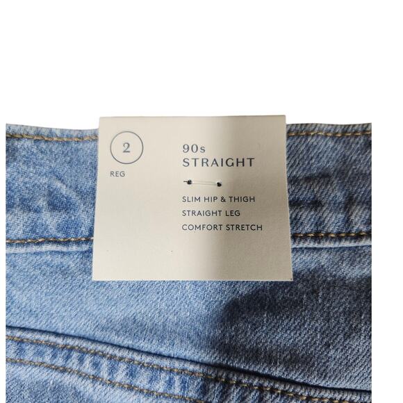 Universal Thread 90s Straight Jeans Sz 2R Sequin Light Wash NWT Y2K Style Retro - Picture 7 of 8